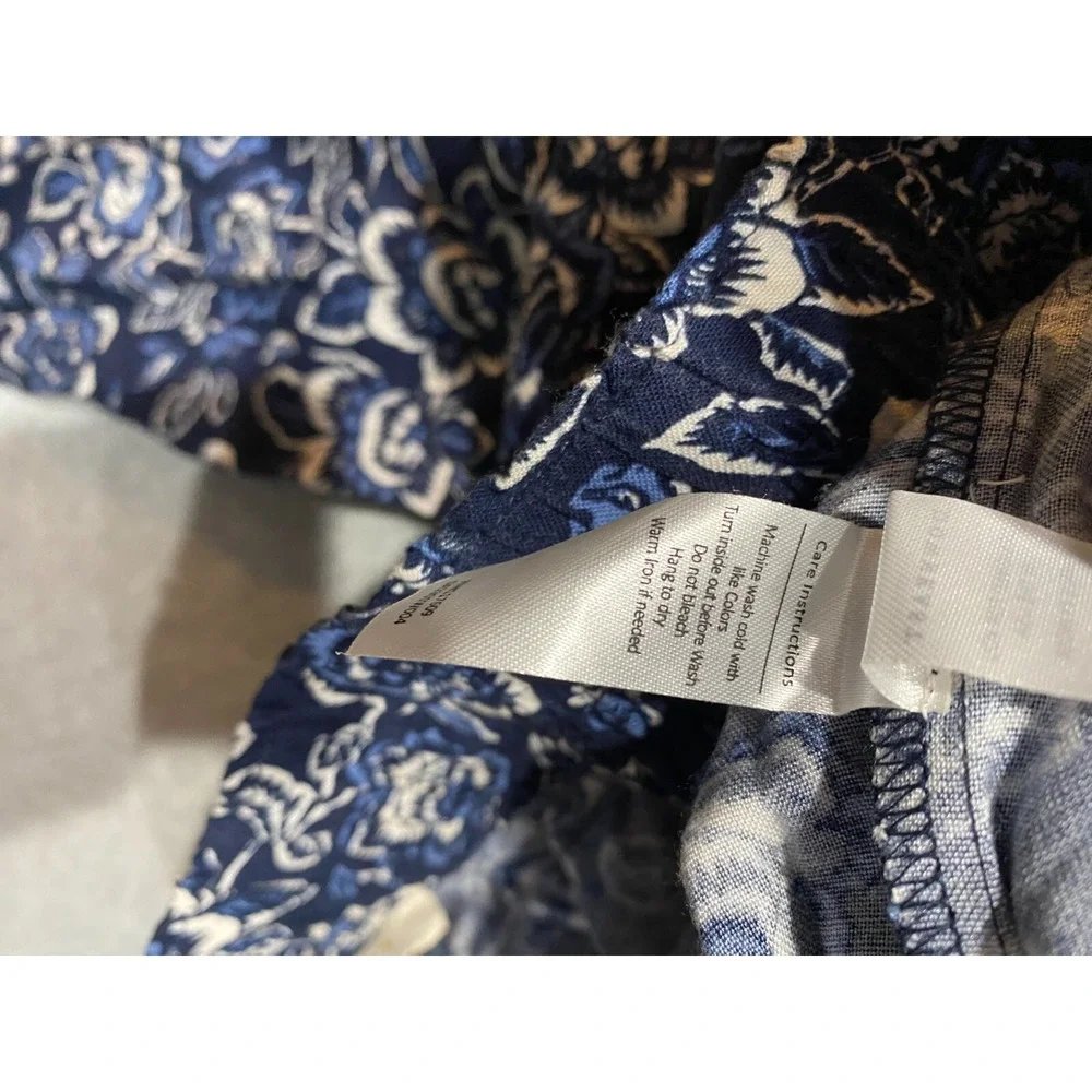 Down East Daily Flared Womens Flare Fall Floral Pants Size XL Blue Floral NWT!